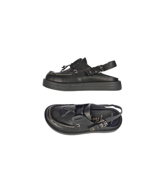 HENRY BEGUELIN ARCHIVE Black Open Back Moccasin Old Iron