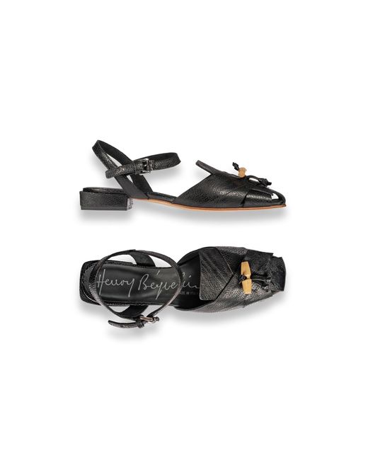Henry Beguelin Black Slingback Toggle Patch Lux
