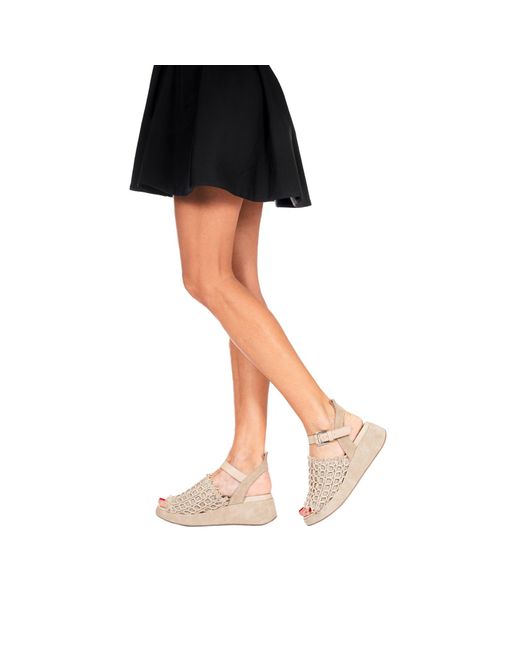 HENRY BEGUELIN ARCHIVE White Platform Sandal Crochet