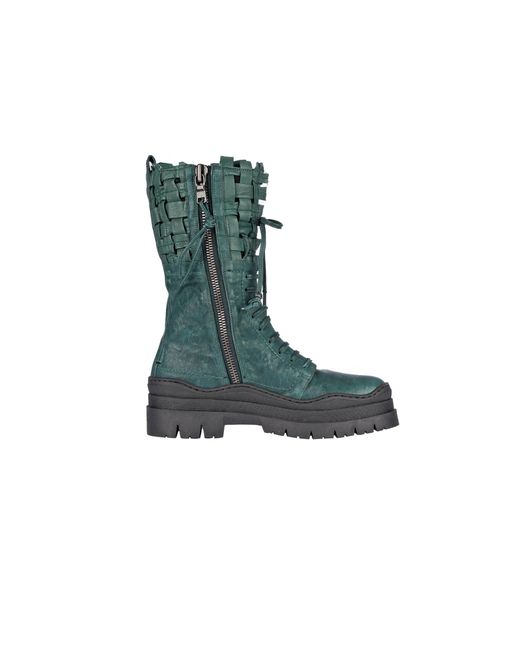 HENRY BEGUELIN ARCHIVE Green Combat Boot Intreccio Cesta