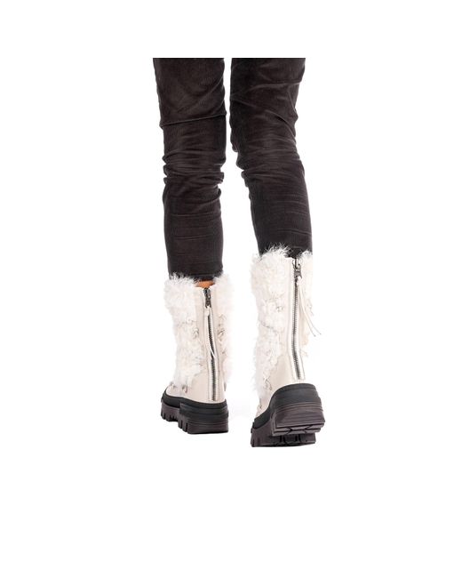 HENRY BEGUELIN ARCHIVE White Fur Boot Muflone Chalk