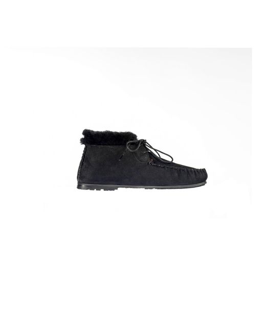 HENRY BEGUELIN ARCHIVE Brown Lace-Up Shearling High Loafer