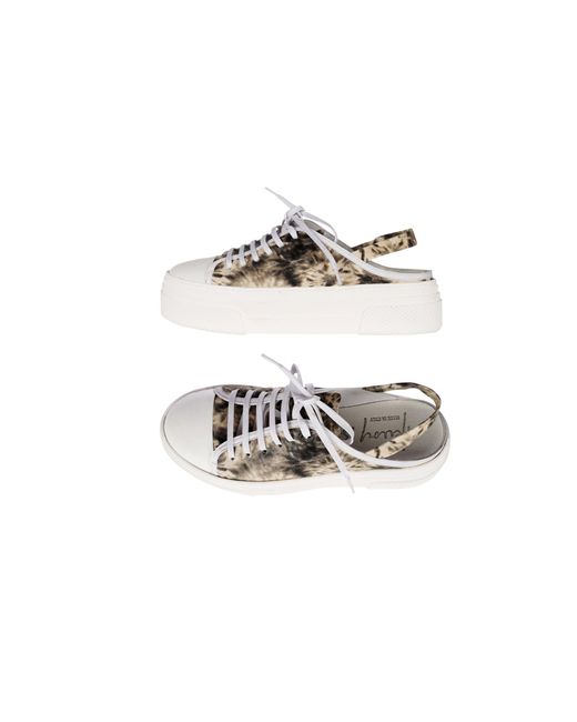 HENRY BEGUELIN ARCHIVE White Open Back Sneaker Flowers Vintage
