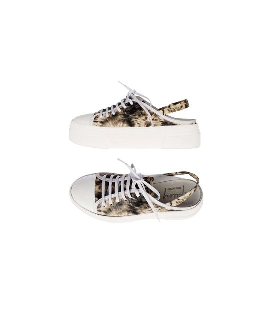 HENRY BEGUELIN ARCHIVE White Open Back Sneaker Flowers Vintage