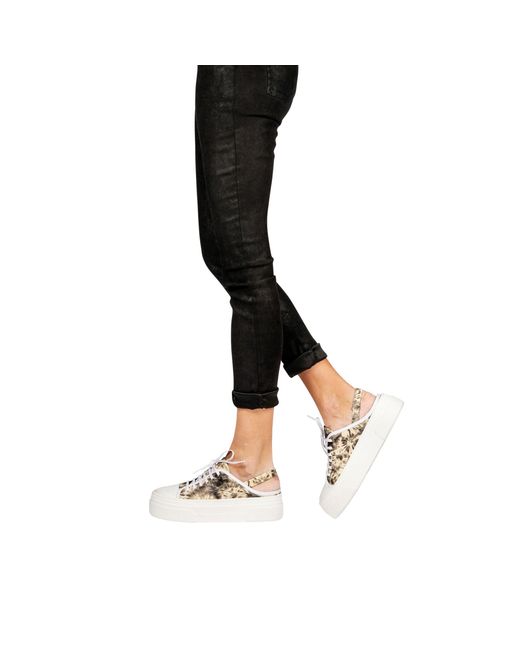 HENRY BEGUELIN ARCHIVE White Open Back Sneaker Flowers Vintage