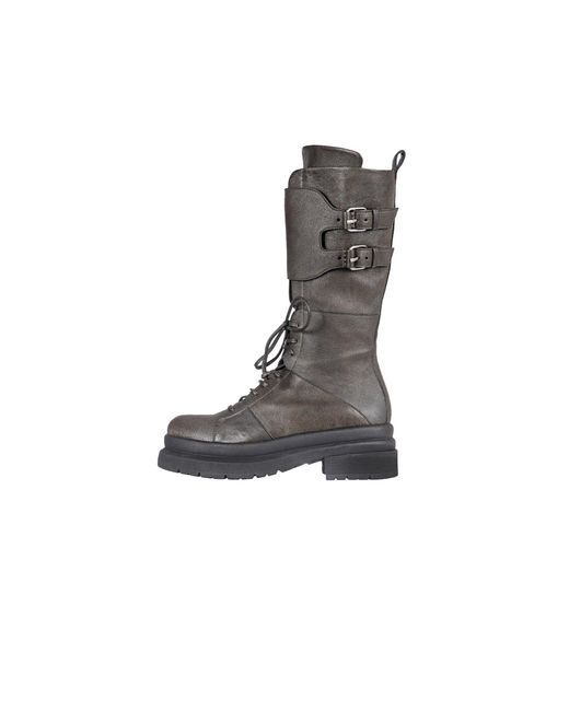 HENRY BEGUELIN ARCHIVE Black Combat Boot Ombreggiato Anthracite