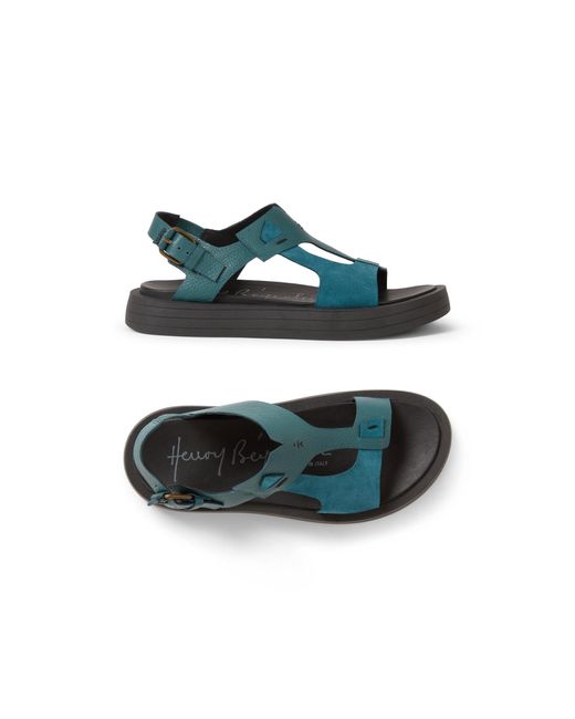 Henry Beguelin Green Muflone & Suede Sandal