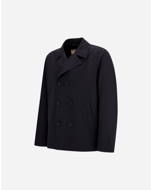 Herno Blue Pea Coat for men