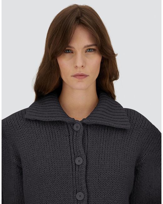 Herno Blue Blown Alpaca Wool Cardigan