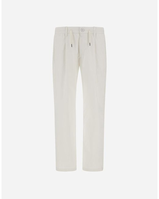 Herno White Pantalones De Cotton Feel for men