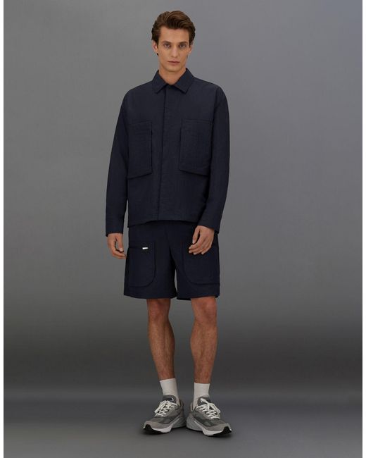 Herno Blue Laminar Shacket