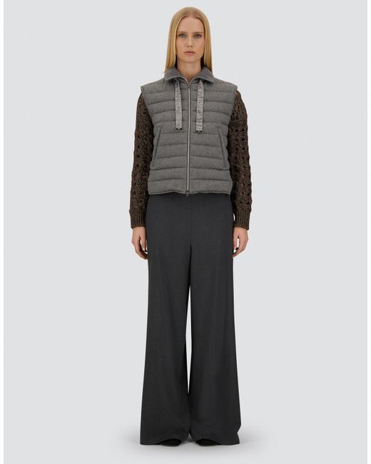 Herno Gray Weste Resort Aus Lucent Cashmere Wool
