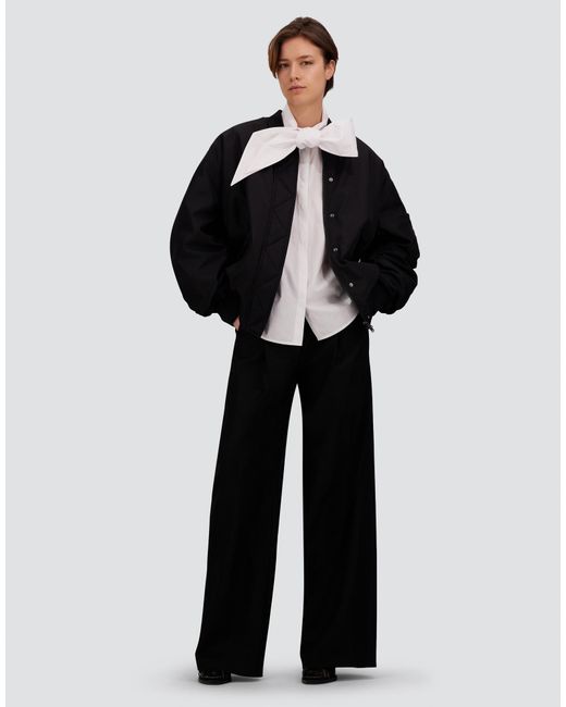 Herno Black Nylon Gabardine Bomber Jacket