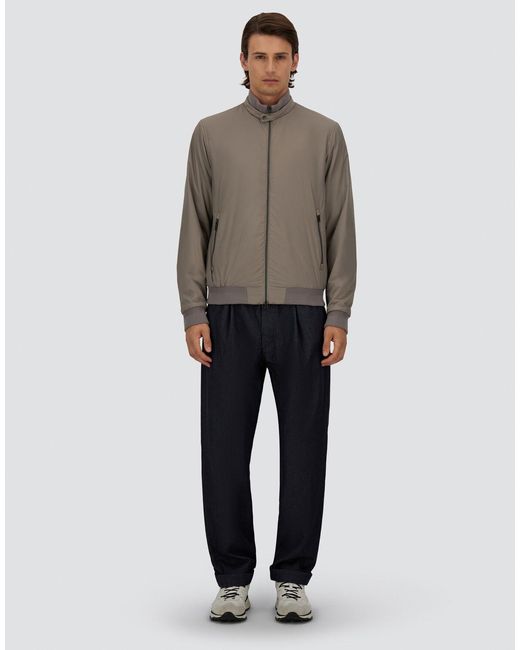 Herno Brown Ecoage High-Collar Bomber Jacket for men