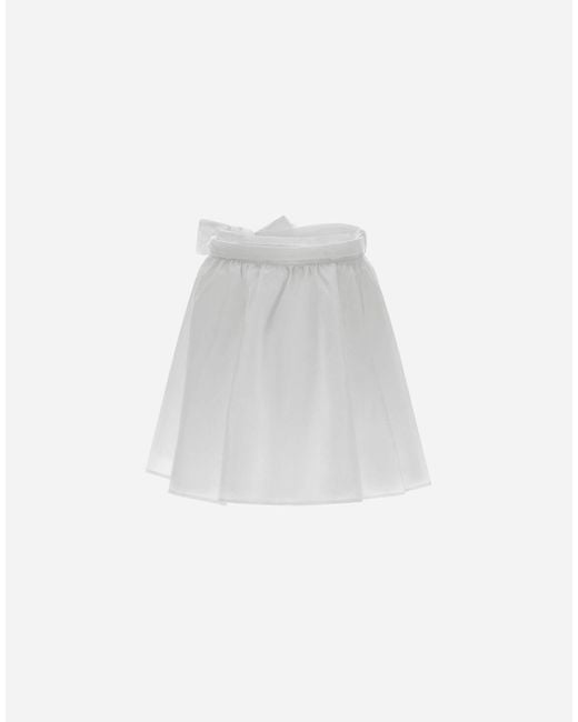 GONNA IN NEW TECHNO TAFFETÀ di Herno in White
