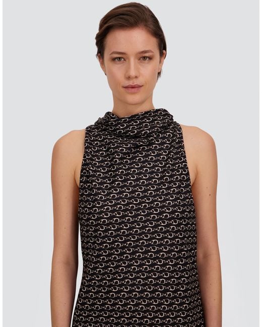 Herno White Silk Dress With Hook Print