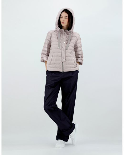 Herno Gray Cashmere Silk And Nylon Ultralight A-line Jacket
