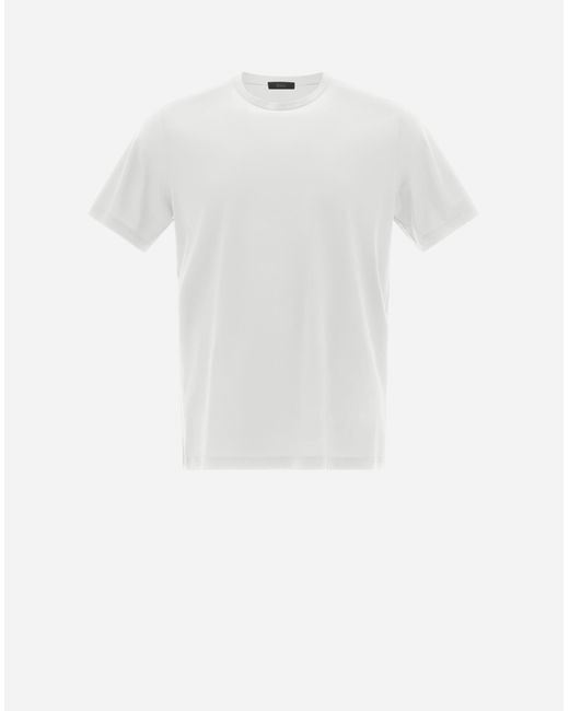 Herno White T-shirt In Crepe Jersey for men