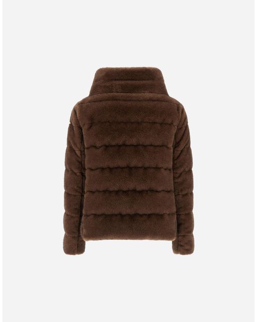 Herno Brown Mélange Mink-Effect Jacket