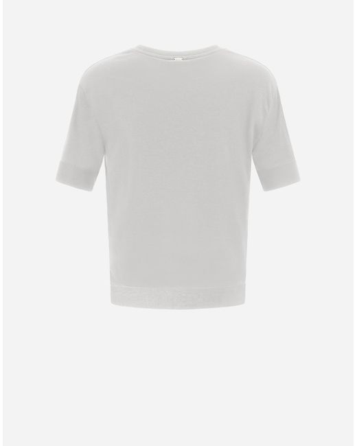 Herno White Glam Knit Effect T-shirt