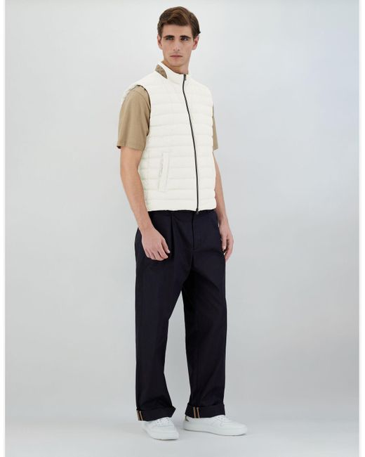 Herno White Ecoage And Monogram Sleeveless Jacket for men