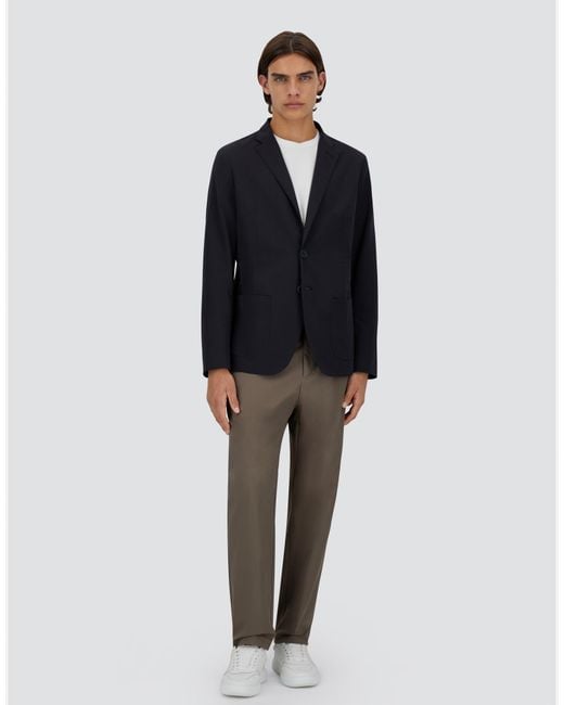 Herno Blue Seer-Crease Blazer for men