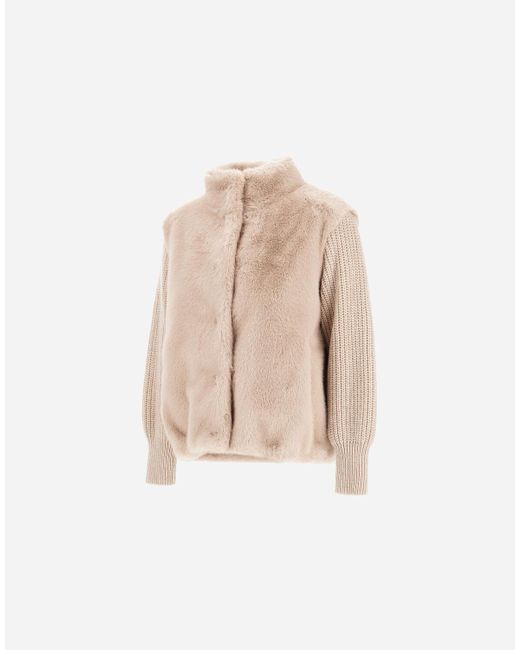 Herno Natural Jacke Resort Aus Faux Mink Fur