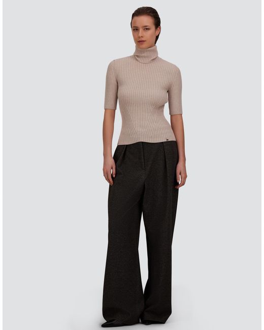 Herno White Ribbed Wool Turtleneck