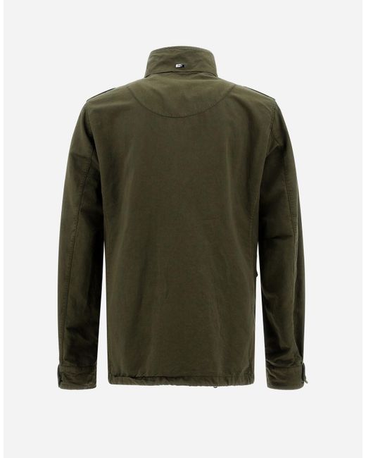 Herno Green Garment-dyed Linen And Cotton Field Jacket for men