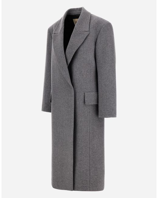 Herno Gray Wool Loden Coat