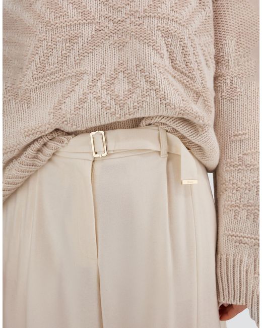 Herno White Wool Flannel Trousers