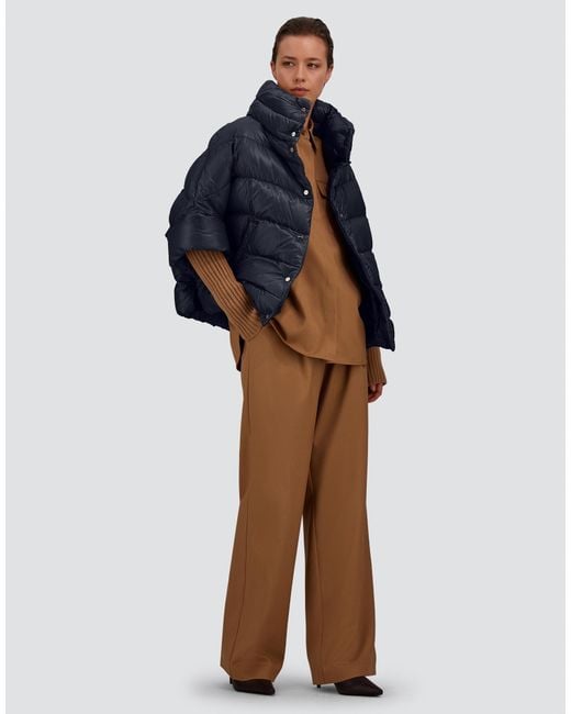 Herno Blue High-Neck Cape