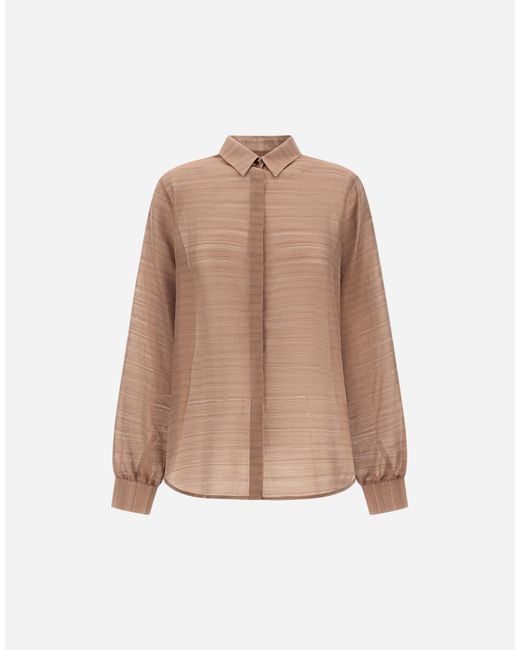 Herno Natural Striped Silk Jacquard Shirt
