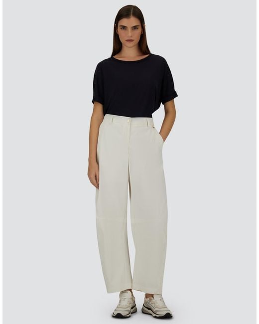 Herno White Cotton Feel Trousers