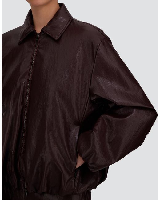 Herno Brown Leather-Effect Jacket