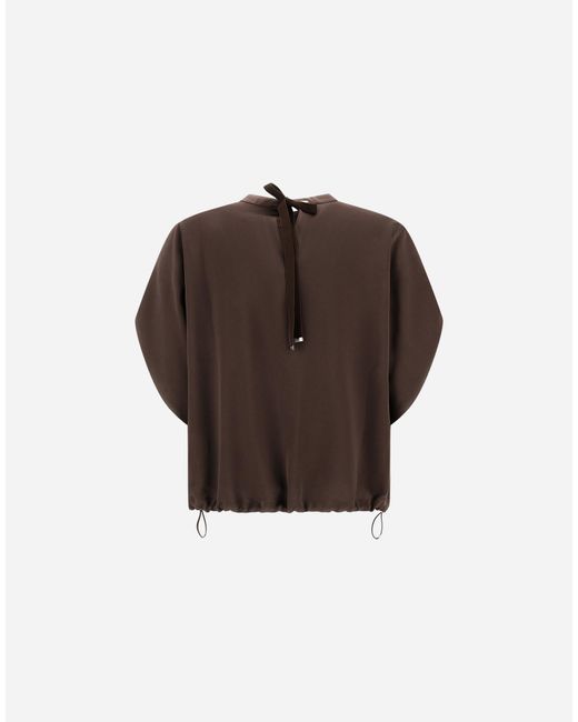 Herno Brown Satin Resort Top