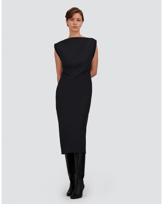 Herno Black Bi-Stretch Fabric Dress