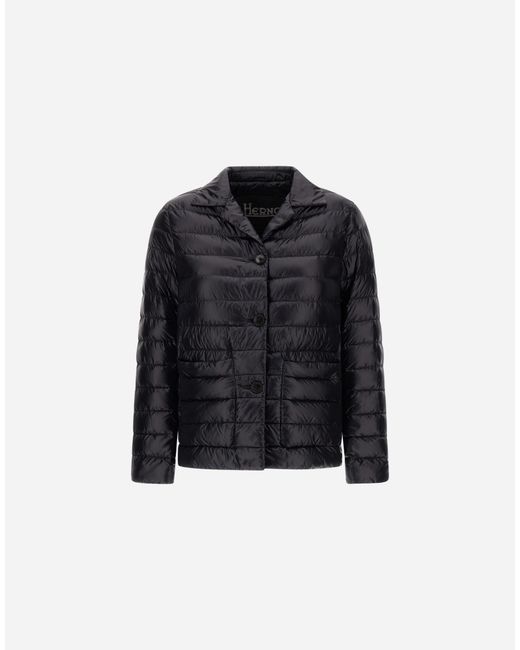 Herno Black Nylon Ultralight Blazer