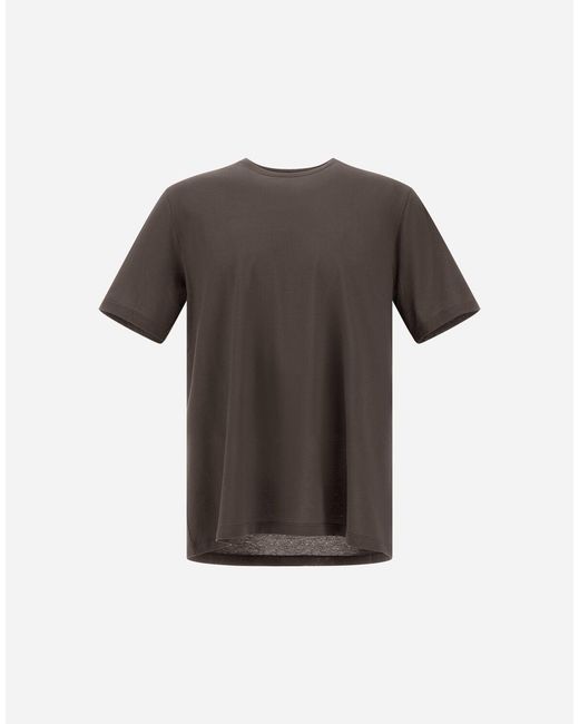Herno Gray Jersey Crepe T-Shirt for men
