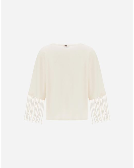 Herno White Wool And Cashmere Stocking-Stitch Jumper