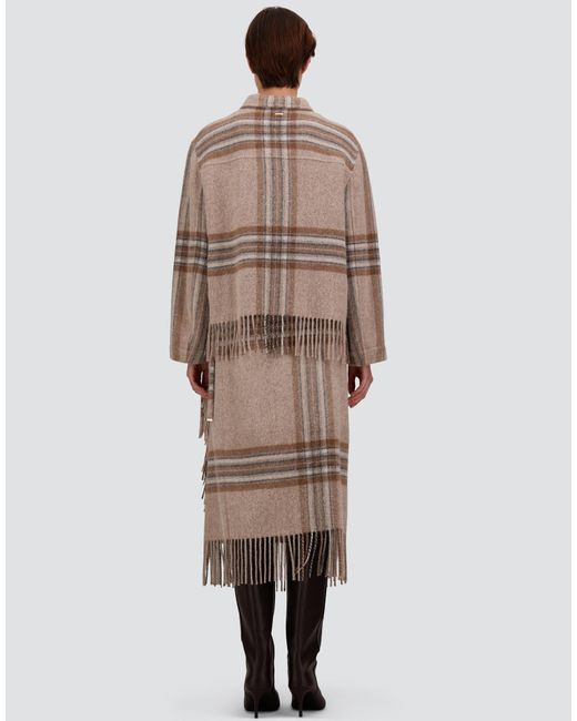 Herno Natural Alpaca Jacket With Check Pattern