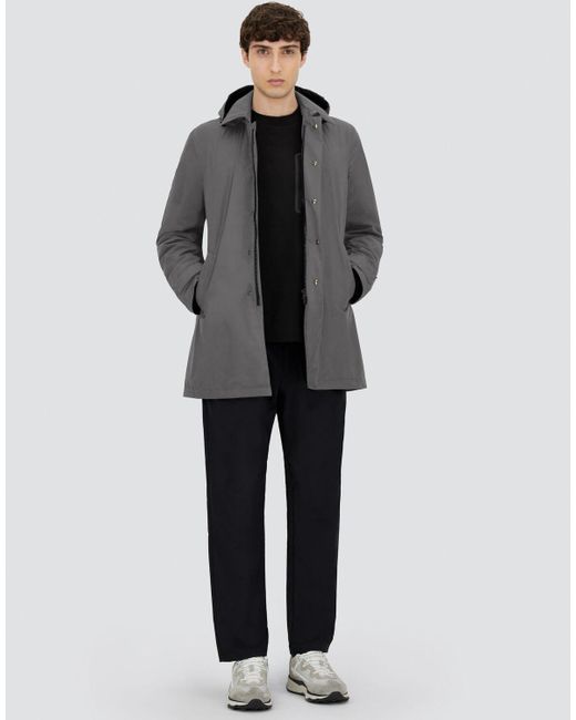 PARKA LUNGO IN 2 LAYER WINDSTOPPER di Herno in Gray da Uomo