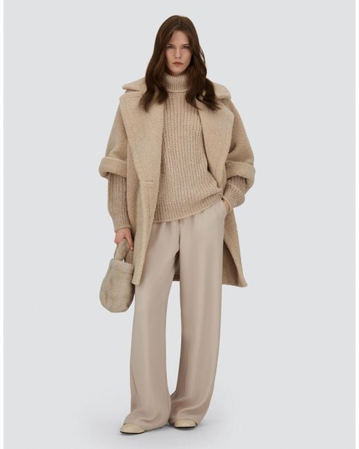 Herno Natural Melange Teddy Double-Breasted Coat