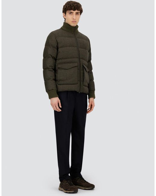Herno Black Bómber De Wool Cashmere Glen Check for men