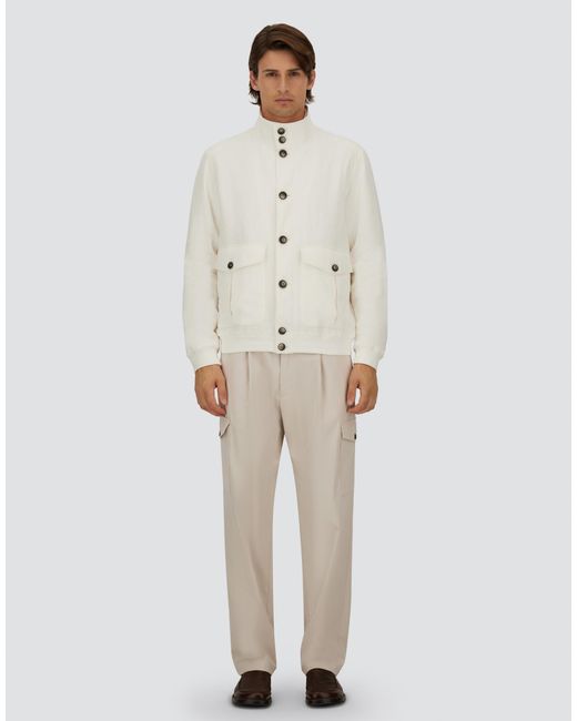 Herno White Bomber Jacket for men