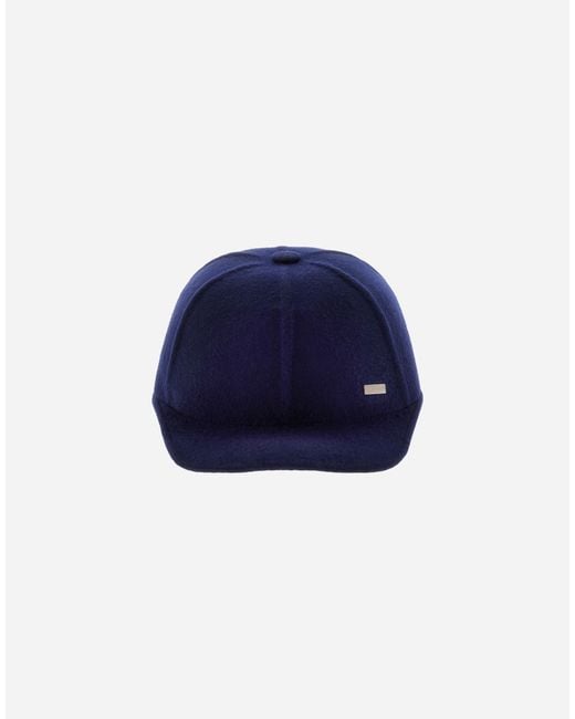 Herno Blue Casual Wool Baseball Cap for men