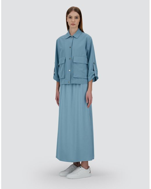 Herno Blue Chaqueta Camisera De Viscose Effect