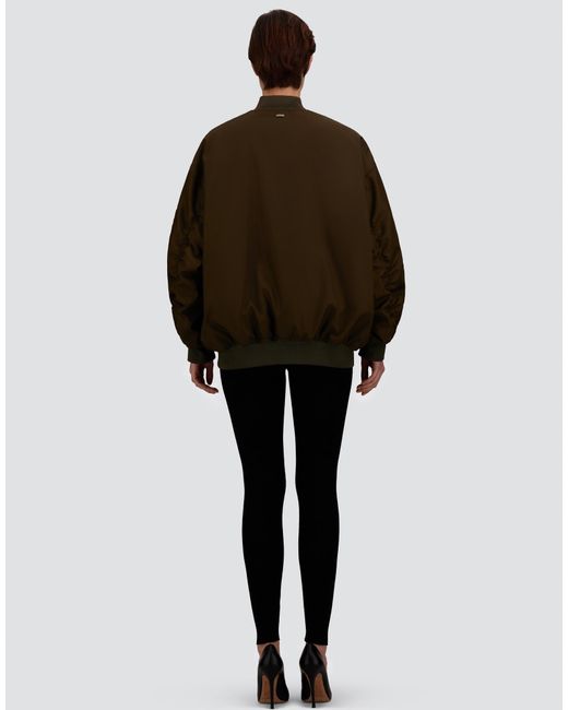 Herno Brown Nylon Gabardine Bomber Jacket