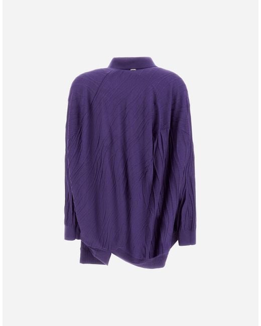Herno Purple Pure Wool Globe Shirt