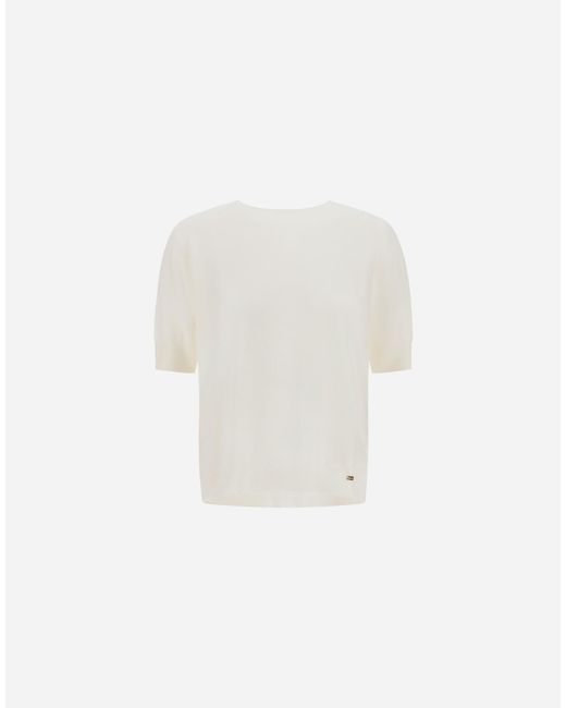 Herno White Stocking-Stitch Extrafine Wool T-Shirt